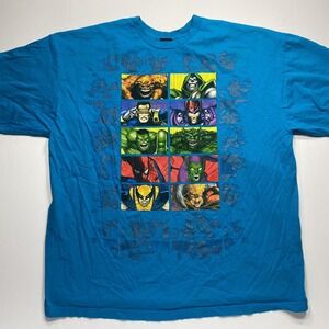Marvel Mad Engine Shirt Heros Vs Villains Size‎ XL Light Blue